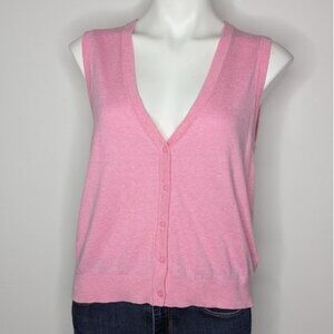 J Crew Factory Pink Sleeveless V Neck Sweater Vest M